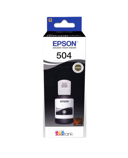 Cartucho Epson Modelo T504 Negro, Para L4150, L4160, L6161, L6171, L6191