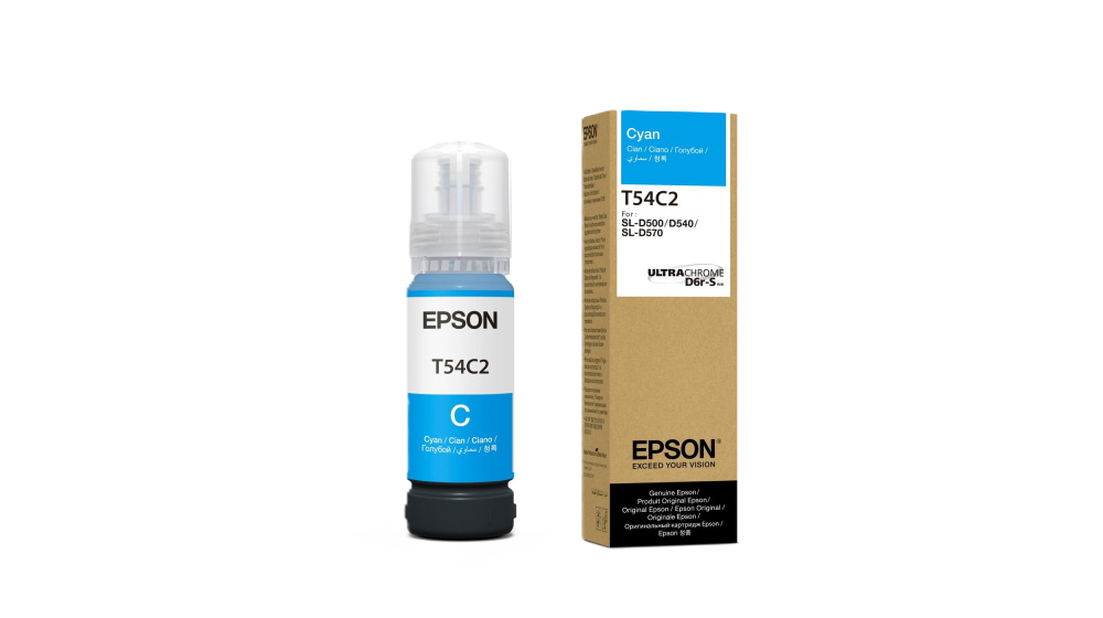 Botella De Tinta Epson Modelo T54c Ultrachrome D6r-s Cyan, Para Plotter D570 (70ml)