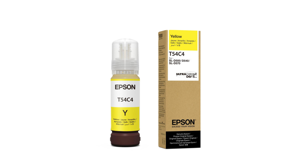 Botella De Tinta Epson Modelo T54c Ultrachrome D6r-s Amarilla, Para Plotter D570 (70ml)