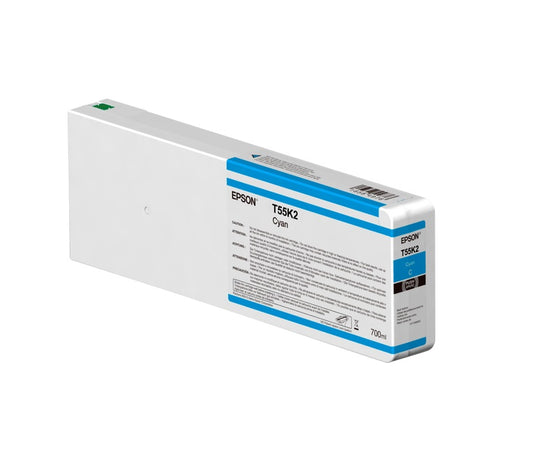 Cartucho Epson Modelo T55k Ultrachrome Hd / Hdx Cyan, Para Plotter P6000/ P7000/ P8000/ P9000 700 Ml