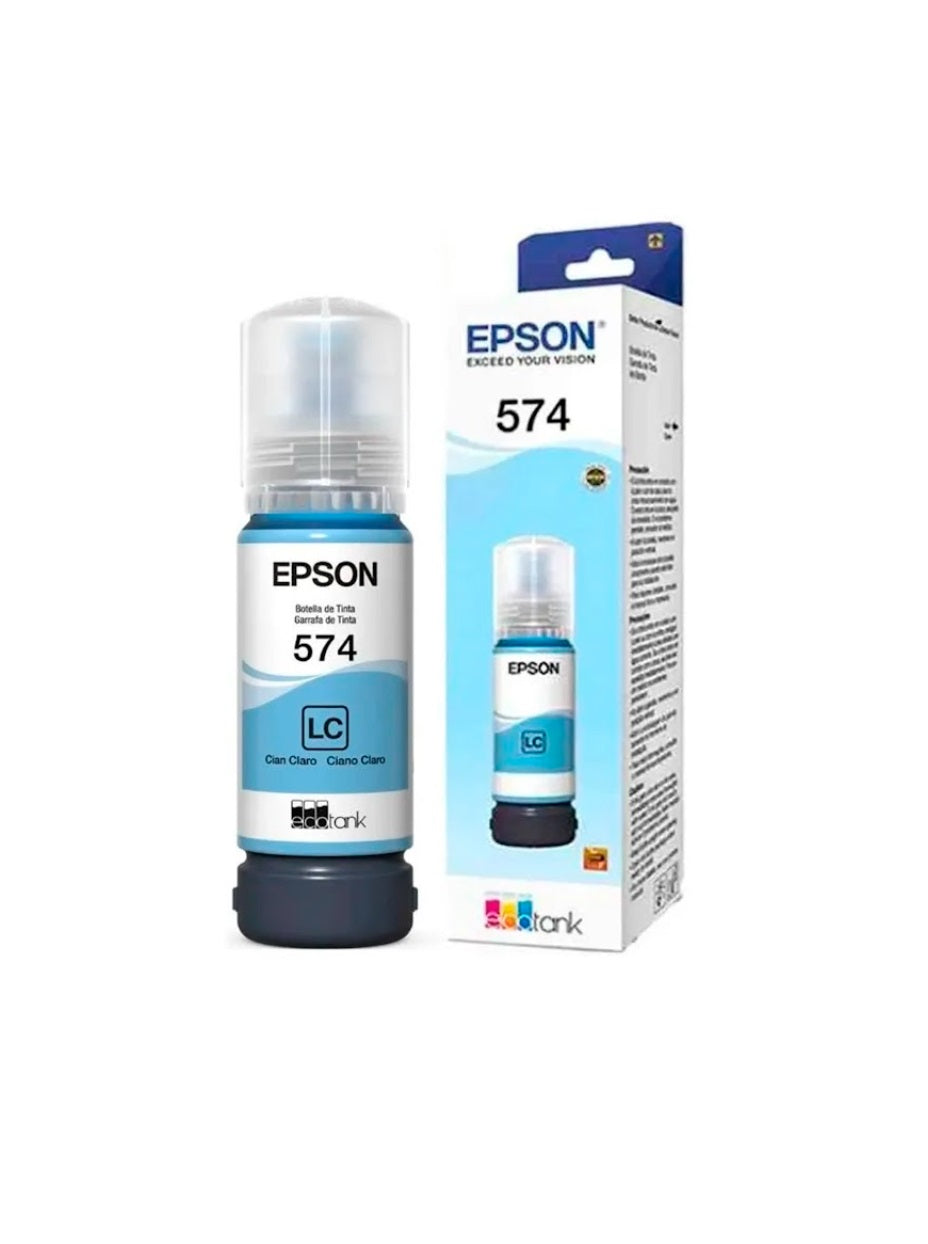 Botella De Tinta Epson Modelo T574 Cyan Claro Para L8050