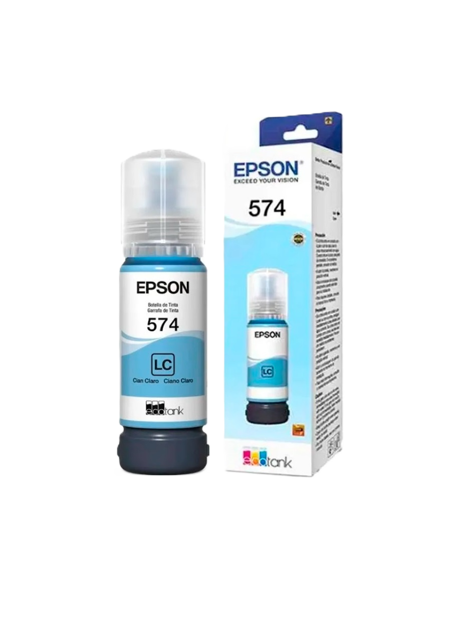 Botella De Tinta Epson Modelo T574 Cyan Claro Para L8050