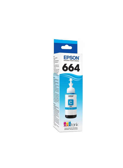 Cartucho Epson Modelo 664 Cyan, Para L110, L200, L210, L350, L355, L555, L300, L1300