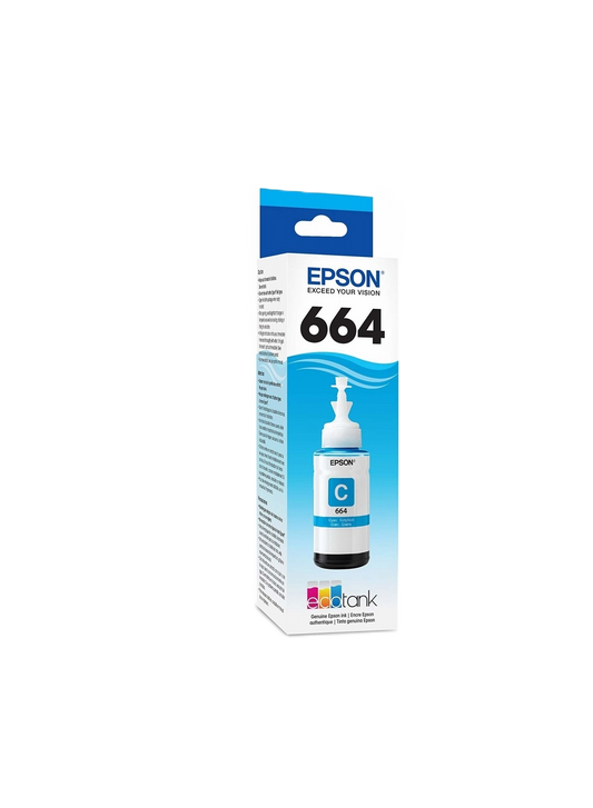 Cartucho Epson Modelo 664 Cyan, Para L110, L200, L210, L350, L355, L555, L300, L1300