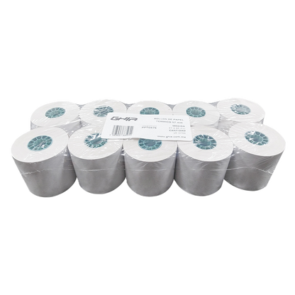 Paquete Rollo Papel Termico Ghia Ptg57n / 57x60 Mm /para Impresoras De 58mm / Reaccion Negro / 10 Unidades
