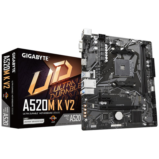 Mb Gigabyte A520 Amd S-am4 3a Gen/2xddr4 3200/hdmi/dvi/vga/4xusb 3.2/m.2/micro Atx/gama Basica