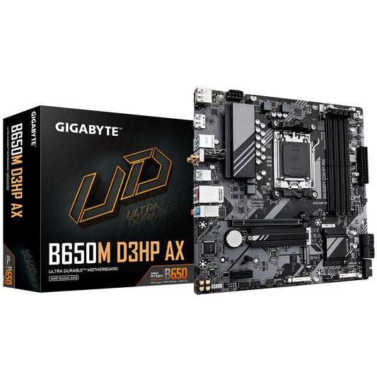 Tarjeta Madre Gigabyte B650m D3hp Ax / Socket Amd Am5 / Ryzen Serie 9000 / Ddr5 / Dp / Hdmi / Wifi 6e / Micro Atx / Gama Media