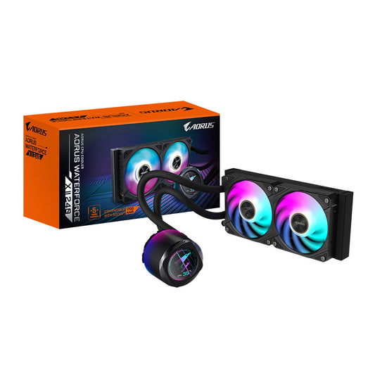 Disipador De Enfriamiento Liquido Gigabyte Gp-aorus Waterforce X Ii 240/240mm/ Socket 115x, 1200, 1700, 1851, Amd Tr4, Am5, Am4, Str5/s-1200/am4/am5/rgb