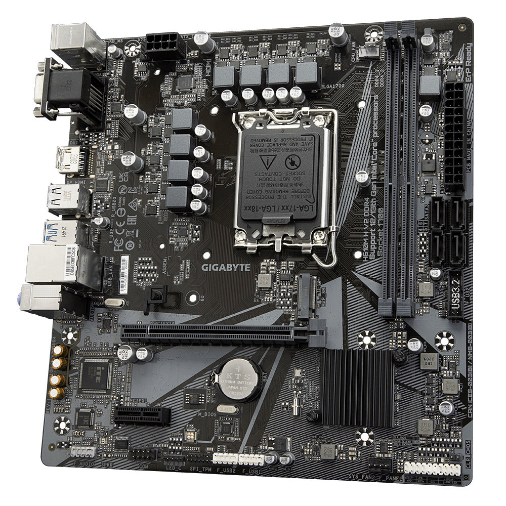 Mb Gigabyte H610 Intel S-1700 13a/12a Gen/2xddr4 3200mhz/pcie 4.0 X 16/hdmi/4xusb 3.2/m.2/micro Atx/gama Basica