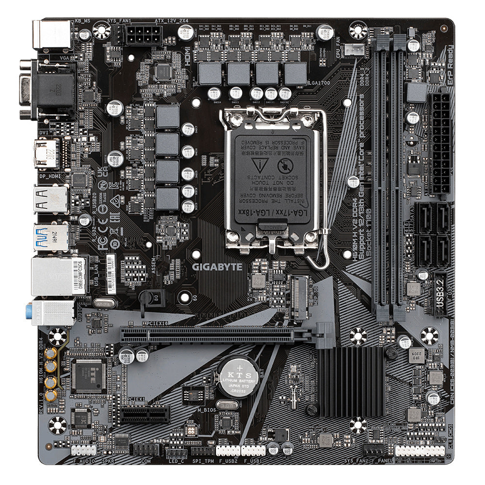Mb Gigabyte H610 Intel S-1700 13a/12a Gen/2xddr4 3200mhz/pcie 4.0 X 16/hdmi/4xusb 3.2/m.2/micro Atx/gama Basica
