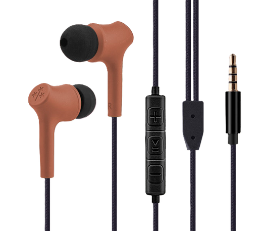 Audifonos Manos Libres Hune Haya Sustentable Trenzado Con Microfono Jack 3.5 (roca)