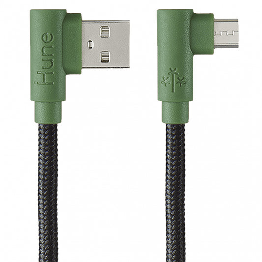 Cable Micro Usb Hune Hiedra Sustentable Trenzado Carga Rapida Y Datos 90ª  1.2m (bosque)
