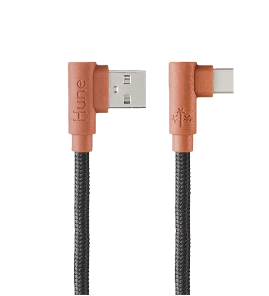 Cable Micro Usb Hune Hiedra Sustentable Trenzado Carga Rapida Y Datos 90ª  1.2m (corteza)