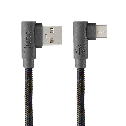 Cable Tipo C Hune Hiedra Sustentable Trenzado Carga Rapida Y Datos 90ª  1.2m (roca)