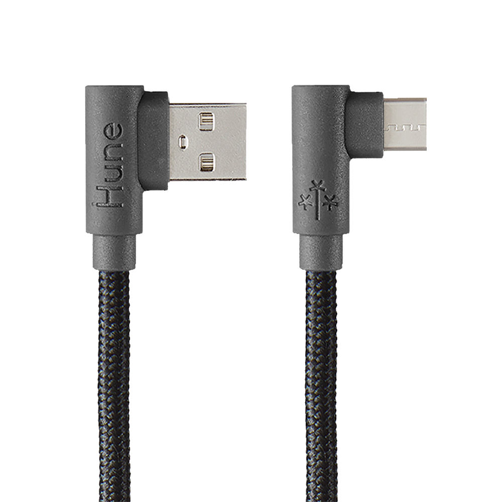 Cable Tipo C Hune Hiedra Sustentable Trenzado Carga Rapida Y Datos 90ª  1.2m (roca)