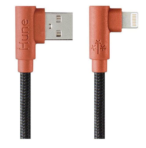 Cable Lightning Hune Hiedra Sustentable Trenzado 90ª 1.2m Compatible Con Iphone (corteza)