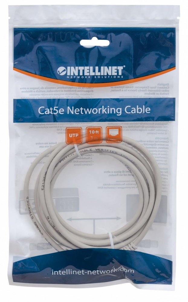 Cable Patch,intellinet,334129, Cat 6, 3.0m10.0f Utp Gris