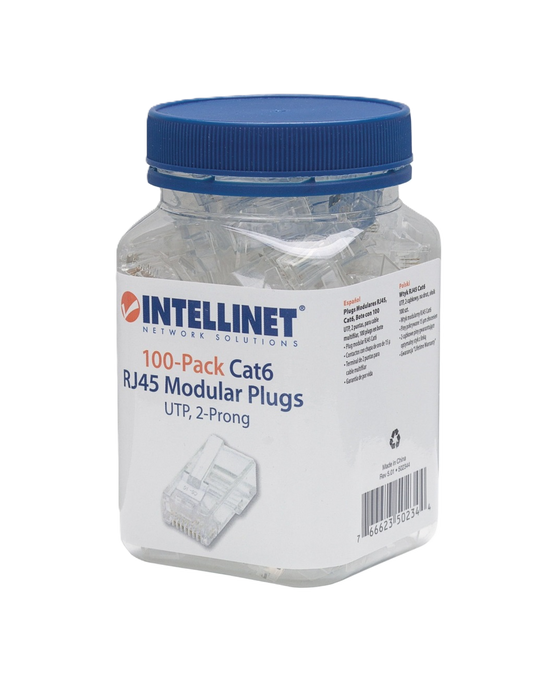 Plug Rj45,intellinet,502344, Cat 6 Utp Multifilar 100 Pzas