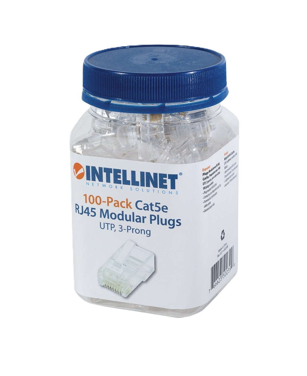 Plug Rj45,intellinet,502399, Cat 5e Utp Solido 100 Pzas