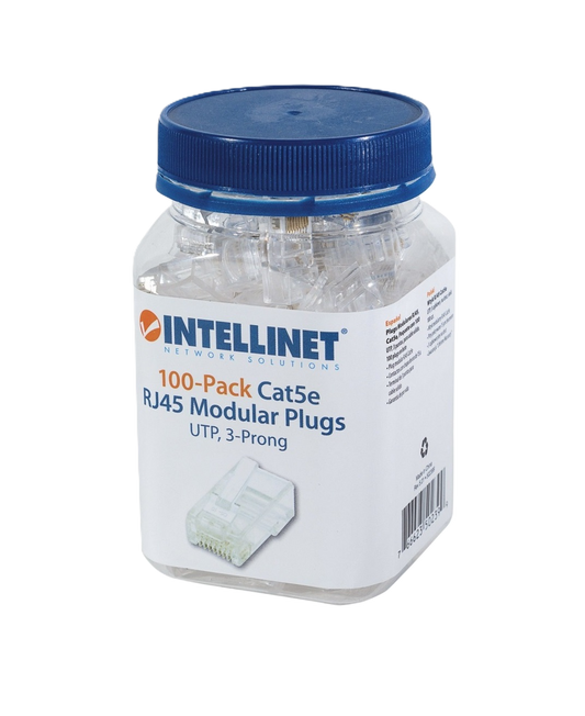 Plug Rj45,intellinet,502399, Cat 5e Utp Solido 100 Pzas