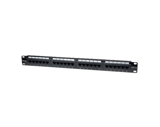 Panel De Parcheo Intellinet,520959, Cat6 Utp 24 Puertos Rj45 Montaje Rack 19 1u