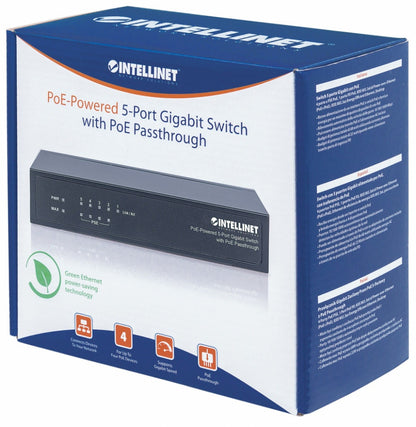Poe Switch,intellinet,561082, Gb  5 Ptos 30w/pto, 68w