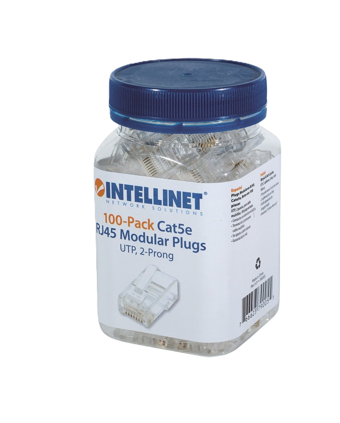 Plug Rj45,intellinet,790055, Cat 5e Utp Multifilar 100 Pzas