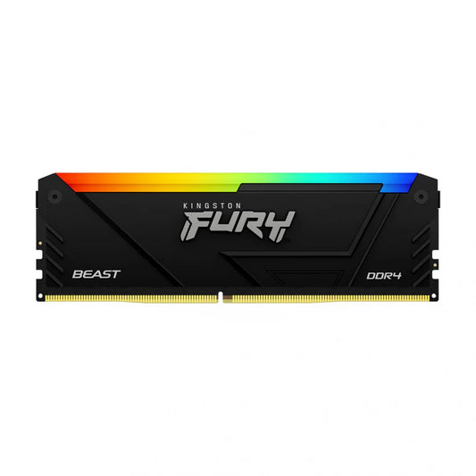 Memoria Ram Kingston Dimm Ddr4 8gb 3600mt/s Fury Beast Black Xmp Rgb Cl17 288pin 1.35v C/disipador De Calor