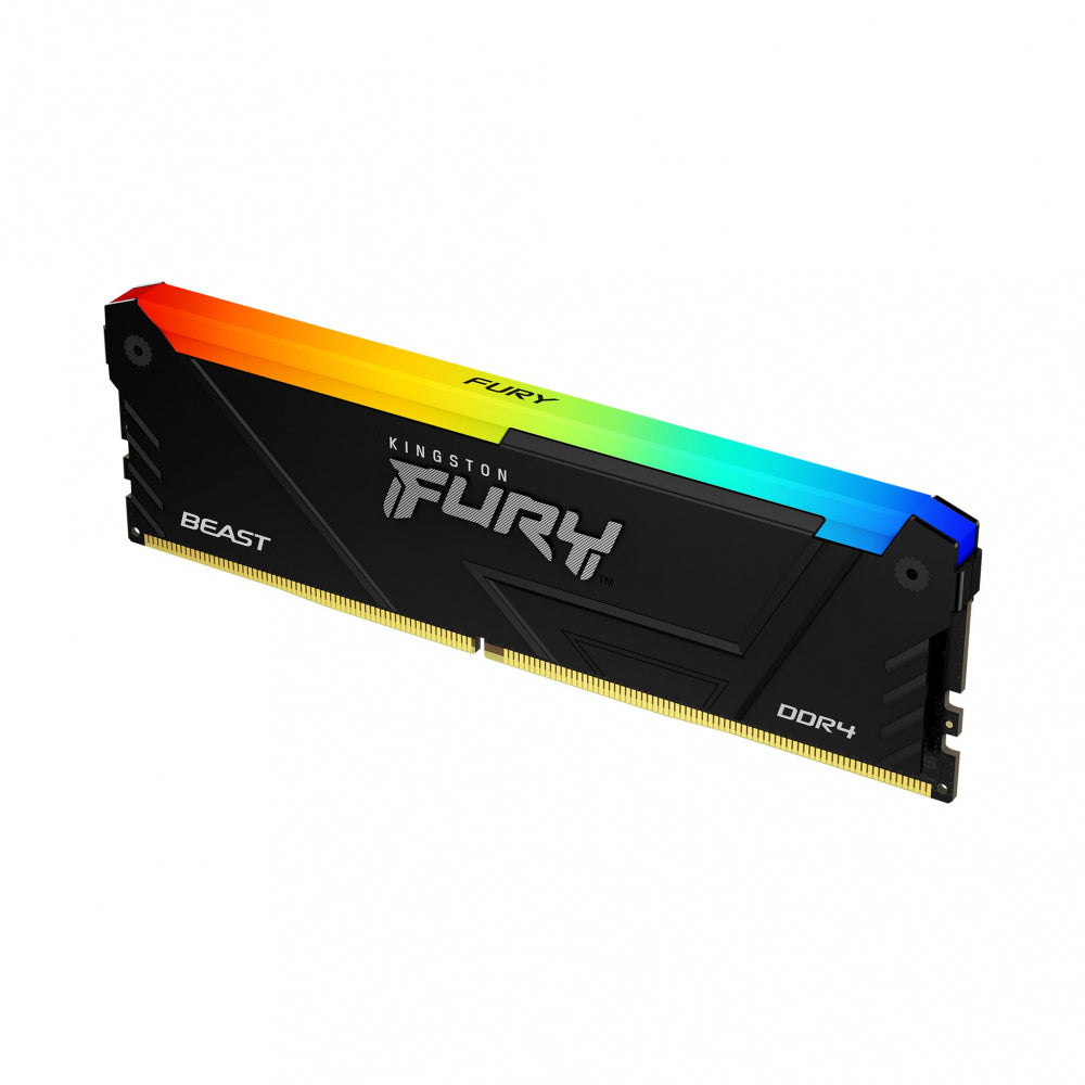 Memoria Ram Kingston Dimm Ddr4 8gb 3200mt/s Fury Beast Black Xmp Rgb Cl16 288pin 1.35v C/disipador De Calor