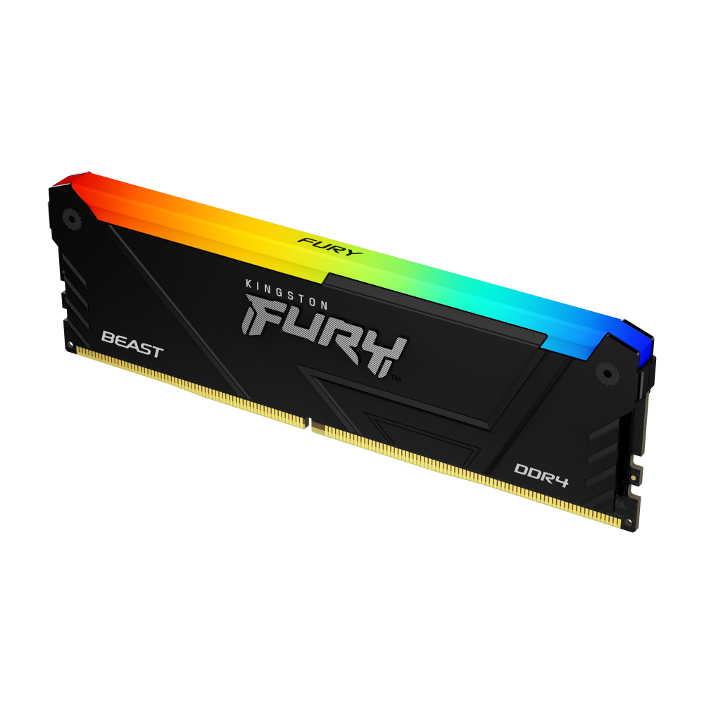 Memoria Ram Kingston Dimm Ddr4 32gb 3200mt/s Fury Beast Black Xmp Rgb Cl16 288pin 1.35v C/disipador De Calor