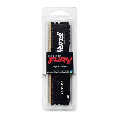 Memoria Ram Kingston Dimm Ddr4 8gb 3600mt/s Fury Beast Black Xmp Cl17 288pin 1.35v C/disipador De Calor