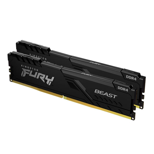 Memoria Ram Kingston Dimm Ddr4 16gb 2x8gb 3200mt/s Fury Beast Black Xmp Cl16 288pin 1.35v C/disipador De Calor