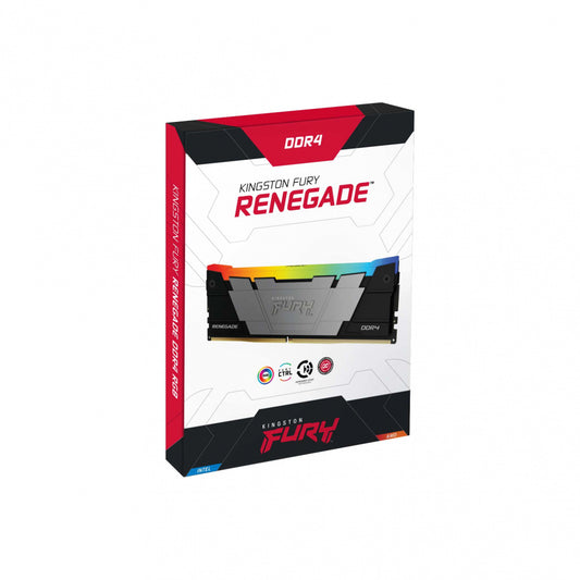 Memoria Ram Kingston Dimm Ddr4 16gb 3200mt/s Fury Renegade Black Xmp Rgb Cl16 288pin 1.35v C/disipador De Calor P/pc/gamer/alto Rendimiento Kf432c16rb12a/16