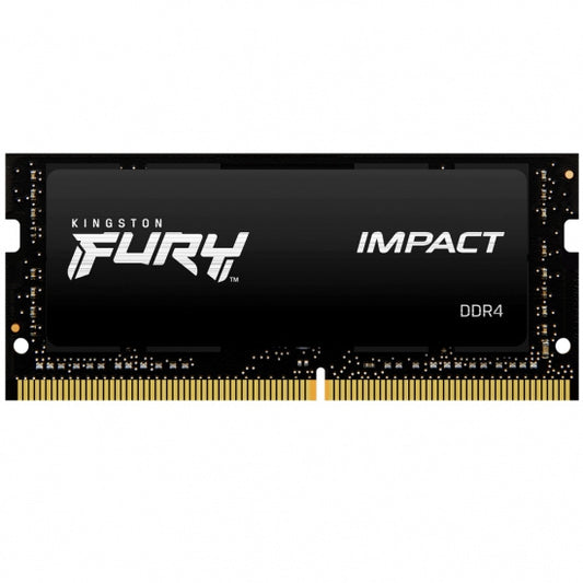 Memoria Ram Kingston Sodimm Ddr4 16gb 3200mt/s Fury Impact Black Cl20 260pin 1.2v C/difusor De Calor P/laptop Kf432s20ib/16