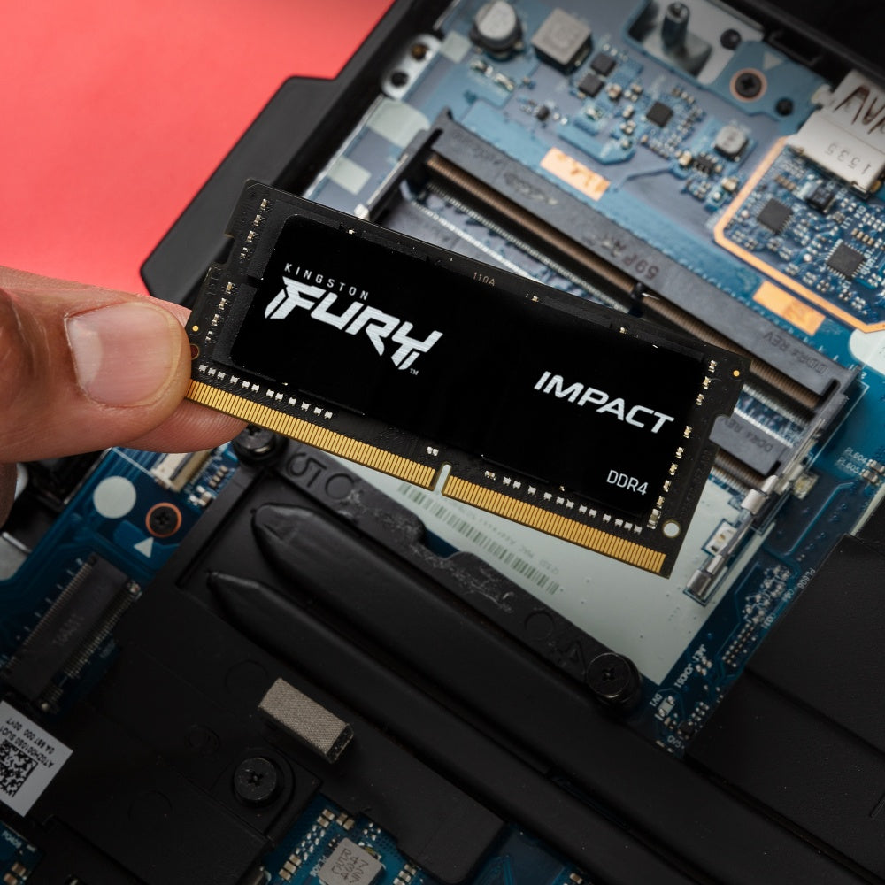Memoria Ram Kingston Sodimm Ddr4 8gb 3200mt/s Fury Impact Black Cl20 260pin 1.2v C/difusor De Calor P/laptop (kf432s20ib/8)