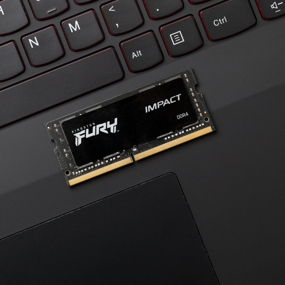 Memoria Ram Kingston Sodimm Ddr4 8gb 3200mt/s Fury Impact Black Cl20 260pin 1.2v C/difusor De Calor P/laptop (kf432s20ib/8)