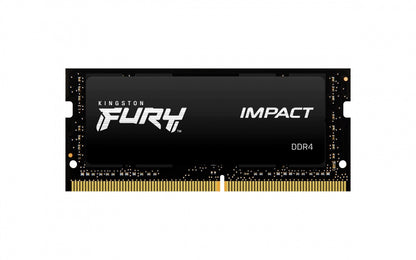 Memoria Ram Kingston Sodimm Ddr4 8gb 3200mt/s Fury Impact Black Cl20 260pin 1.2v C/difusor De Calor P/laptop (kf432s20ib/8)