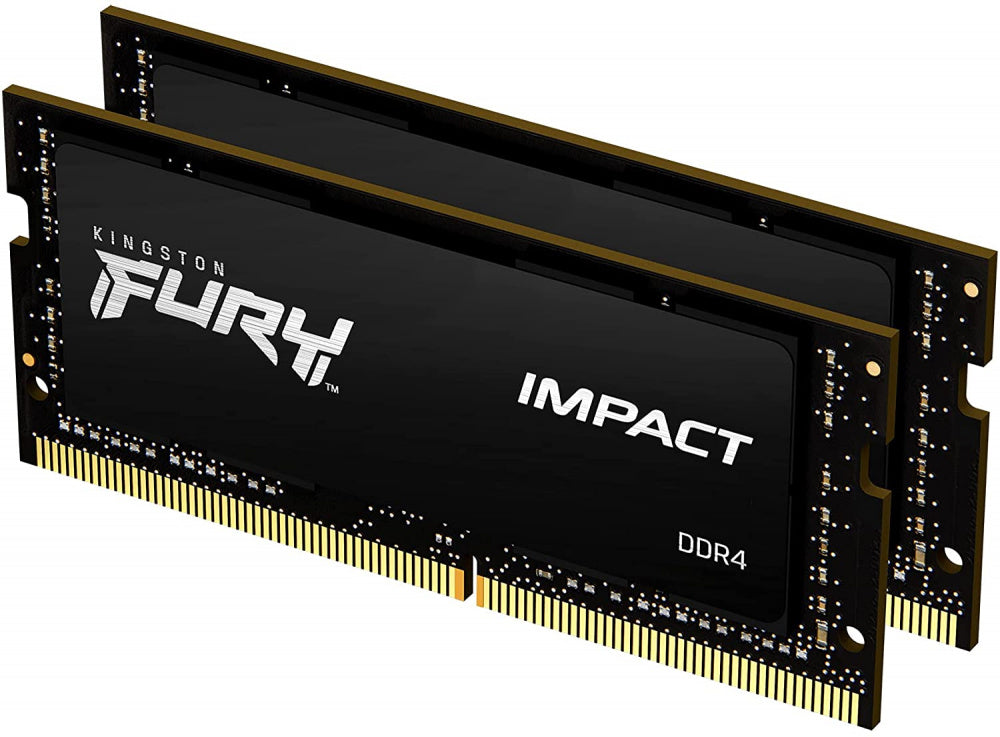 Memoria Ram Kingston Sodimm Ddr4 16gb (2x8gb) 3200mt/s Fury Impact Black Cl20 260pin 1.2v C/difusor De Calor P/laptop (kit 2) (kf432s20ibk2/16)