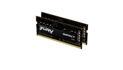 Memoria Ram Kingston Sodimm Ddr4 16gb 2x8gb 3200mt/s Fury Impact Black Cl20 260pin 1.2v C/difusor De Calor P/laptop Kit 2 Kf432s20ibk2/16