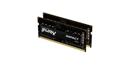 Memoria Ram Kingston Sodimm Ddr4 16gb 2x8gb 3200mt/s Fury Impact Black Cl20 260pin 1.2v C/difusor De Calor P/laptop Kit 2 Kf432s20ibk2/16