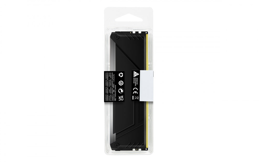 Memoria Ram Kingston Dimm Ddr4 8gb 3600mt/s Fury Beast Black Xmp Rgb Cl17 288pin 1.35v C/disipador De Calor