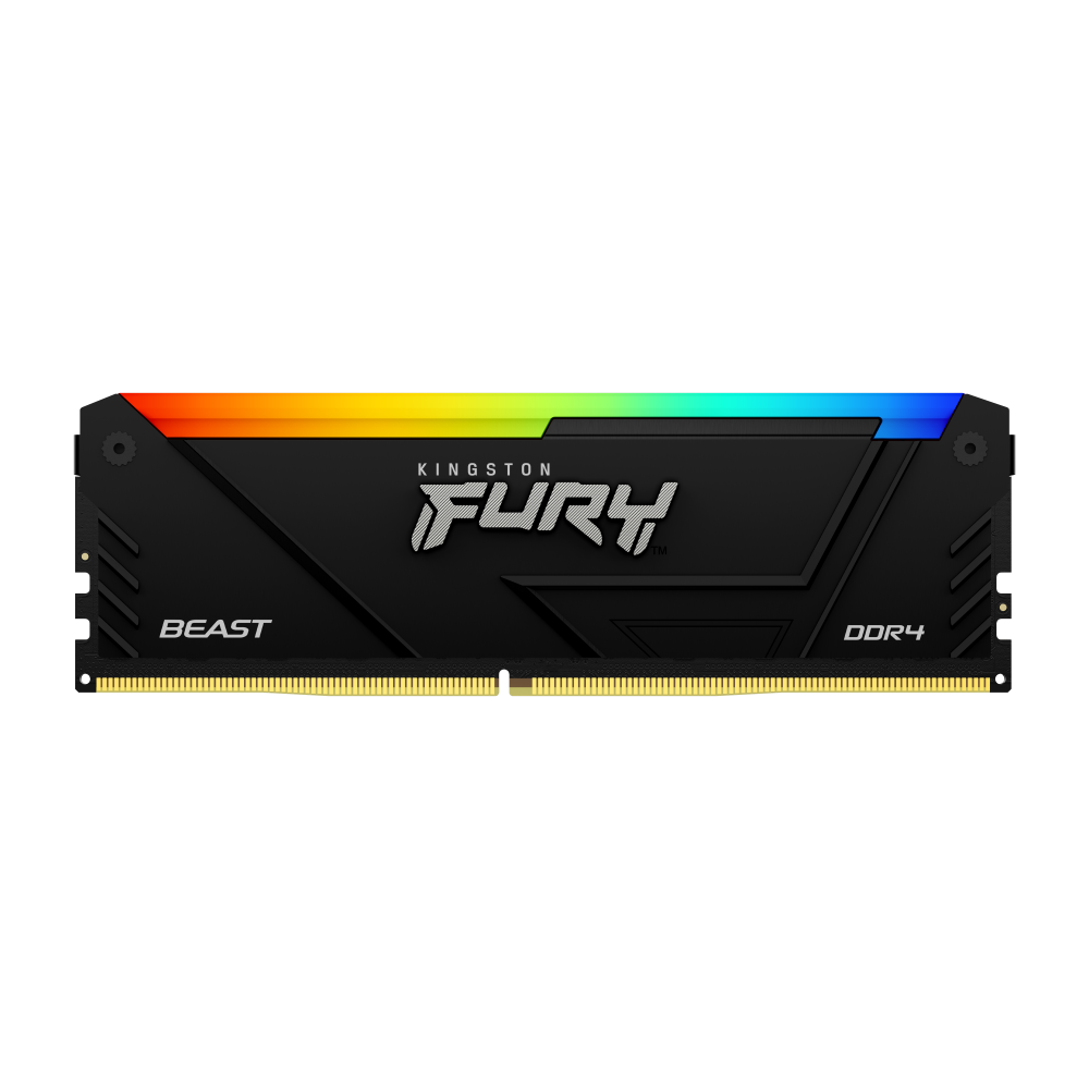 Memoria Ram Kingston Dimm Ddr4 8gb 3600mt/s Fury Beast Black Xmp Rgb Cl17 288pin 1.35v C/disipador De Calor