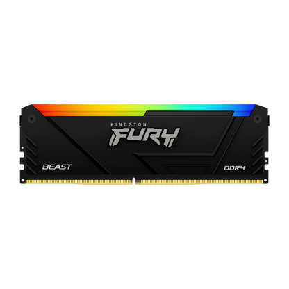 Memoria Ram Kingston Dimm Ddr4 8gb 3600mt/s Fury Beast Black Xmp Rgb Cl17 288pin 1.35v C/disipador De Calor