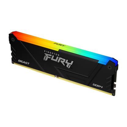 Memoria Ram Kingston Dimm Ddr4 8gb 3600mt/s Fury Beast Black Xmp Rgb Cl17 288pin 1.35v C/disipador De Calor