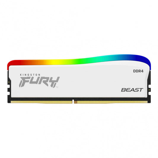 Memoria Ram Kingston Dimm Ddr4 8gb 3600mt/s Fury Beast White Rgb Cl17 288pin 1.35v C/disipador De Calor