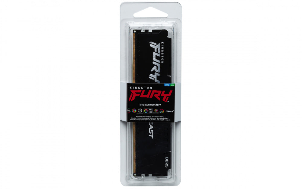 Memoria Ram Kingston Dimm Ddr5 8gb 5200mt/s Fury Beast Black Expo Cl36 288pin 1.25v C/disipador De Calor