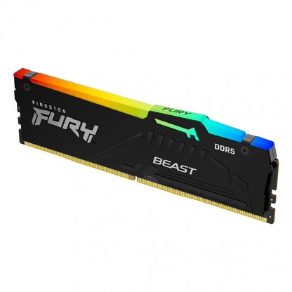 Memoria Ram Kingston Dimm Ddr5 16gb 6000mt/s Fury Beast White Expo Rgb Cl30 288pin 1.4v C/disipador De Calor