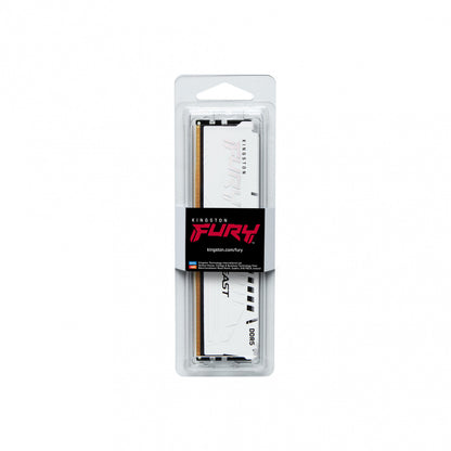 Memoria Ram Kingston Dimm Ddr5 16gb 6000mt/s Fury Beast White Expo Cl30 288pin 1.4v C/disipador De Calor P/pc/gamer/alto Rendimiento Kf560c30bwe-16