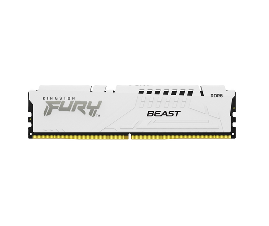 Memoria Ram Kingston Dimm Ddr5 16gb 6000mt/s Fury Beast White Expo Cl30 288pin 1.4v C/disipador De Calor P/pc/gamer/alto Rendimiento Kf560c30bwe-16