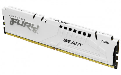 Memoria Ram Kingston Dimm Ddr5 16gb 6000mt/s Fury Beast White Expo Cl30 288pin 1.4v C/disipador De Calor P/pc/gamer/alto Rendimiento Kf560c30bwe-16